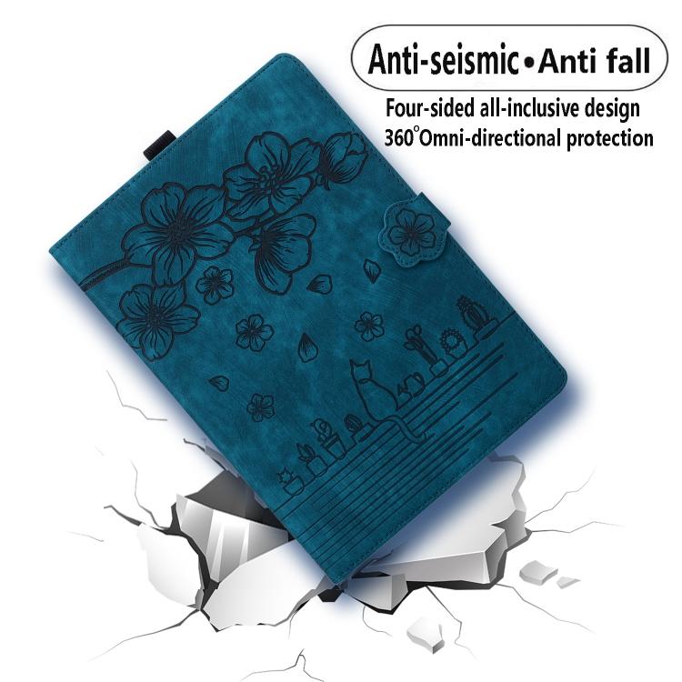 For Xiaomi Redmi K Pad Cartoon Sakura Cat Embossed Leather Tablet Case