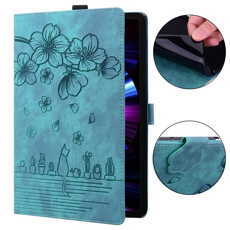 For Xiaomi Pad 8 / 8 Pro / 7 / 7 Pro Cartoon Sakura Cat Embossed Leather Tablet Case