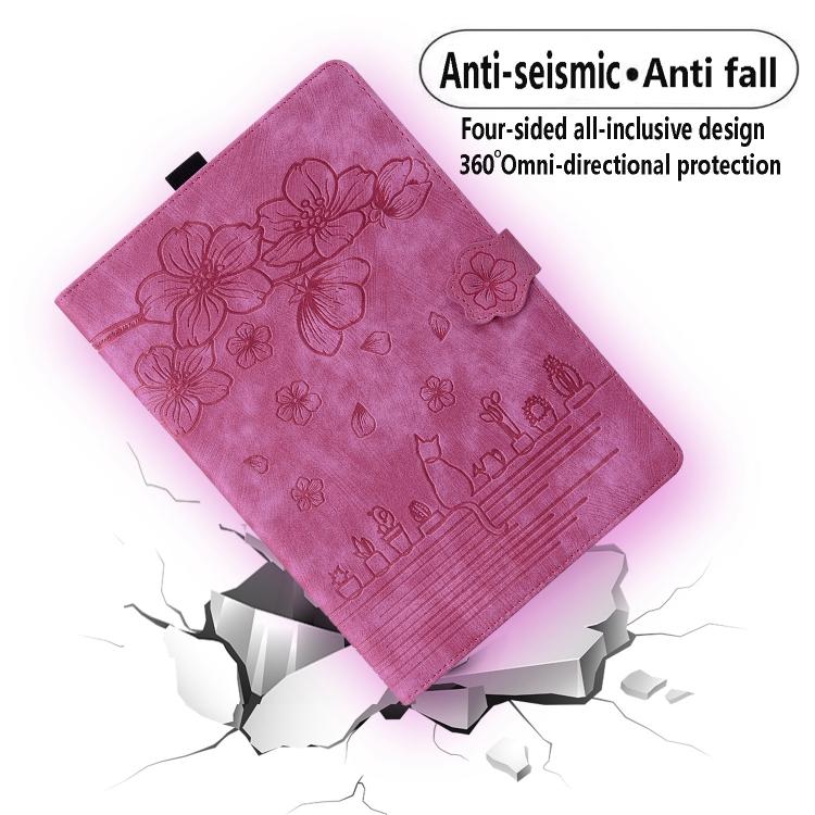 For Xiaomi Pad 8 / 8 Pro / 7 / 7 Pro Cartoon Sakura Cat Embossed Leather Tablet Case