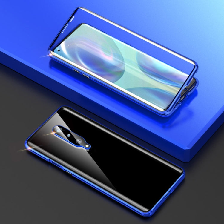 For OnePlus 8 Shockproof Double-sided Tempered Glass Magnetic Attraction Protective Case with Camera Lens Protector Cover