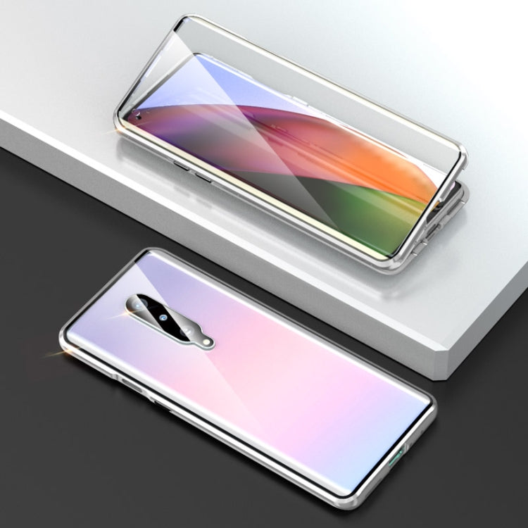 For OnePlus 8 Shockproof Double-sided Tempered Glass Magnetic Attraction Protective Case with Camera Lens Protector Cover