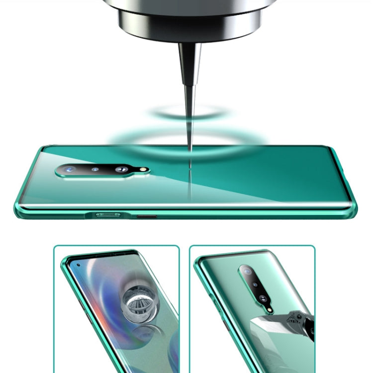 For OnePlus 8 Pro Shockproof Double-sided Tempered Glass Magnetic Attraction Protective Case with Camera Lens Protector Cover
