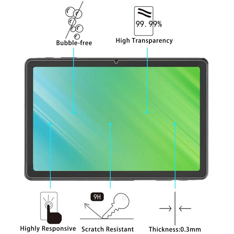 For LUCA TA10E1W63-V1H 10.1 inch 2pcs 0.3mm 9H Explosion-proof Tempered Tablet Glass Film