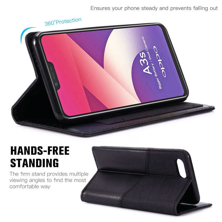 For OPPO A3s MUXMA MX109 Horizontal Flip Leather Case with Holder & Card Slot & Wallet