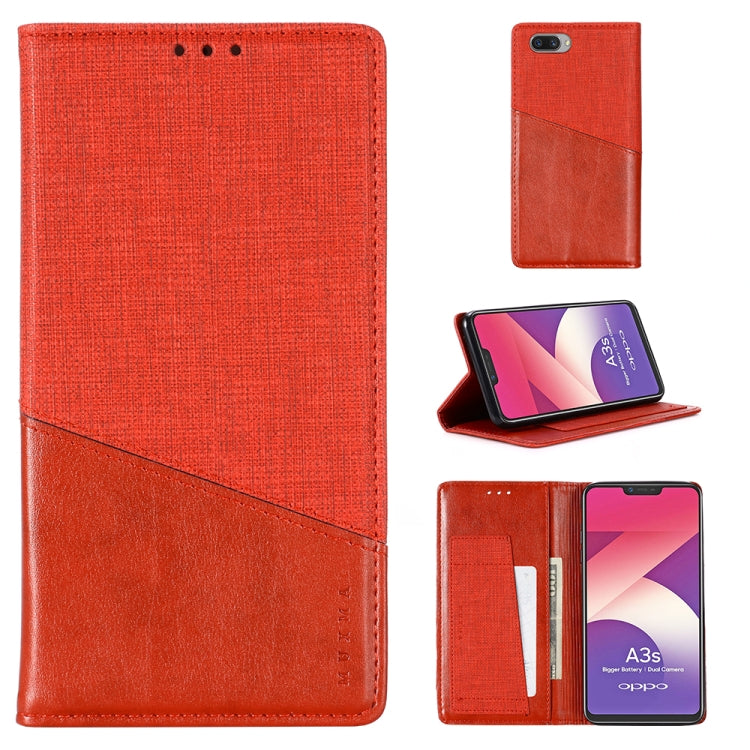 For OPPO A3s MUXMA MX109 Horizontal Flip Leather Case with Holder & Card Slot & Wallet