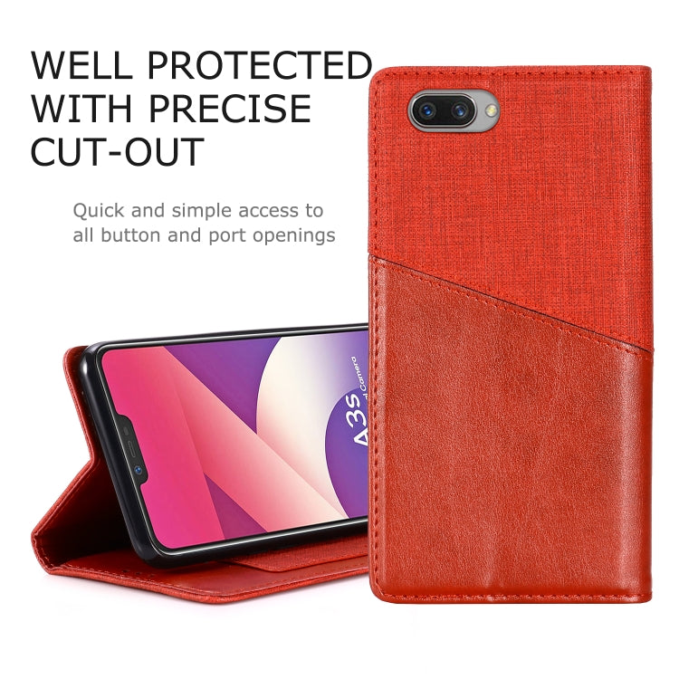For OPPO A3s MUXMA MX109 Horizontal Flip Leather Case with Holder & Card Slot & Wallet