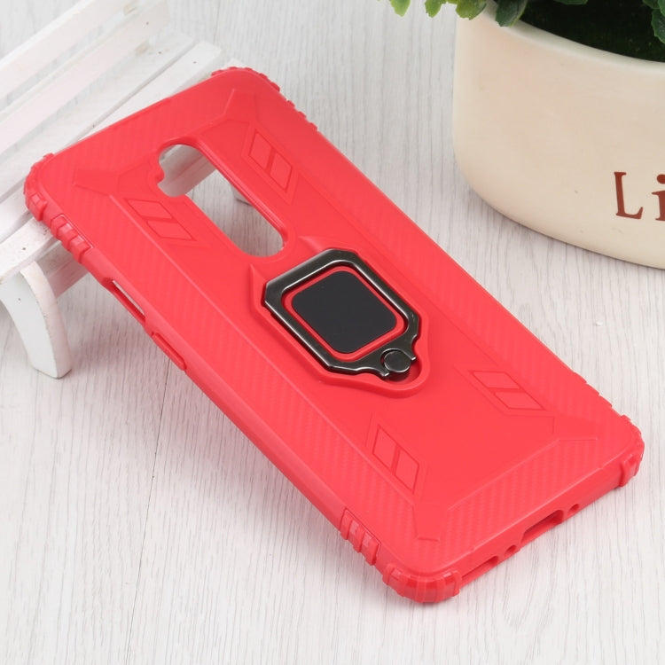 For OnePlus 7T Pro / 7 Pro Carbon Fiber Protective Case with 360 Degree Rotating Ring Holder