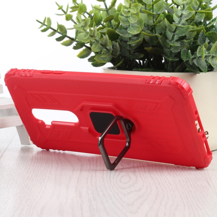 For OnePlus 7T Pro / 7 Pro Carbon Fiber Protective Case with 360 Degree Rotating Ring Holder