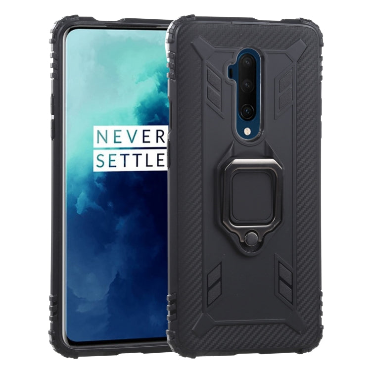 For OnePlus 7T Pro / 7 Pro Carbon Fiber Protective Case with 360 Degree Rotating Ring Holder