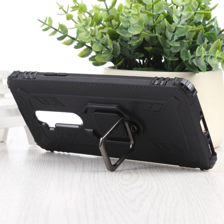 For OnePlus 7T Pro / 7 Pro Carbon Fiber Protective Case with 360 Degree Rotating Ring Holder