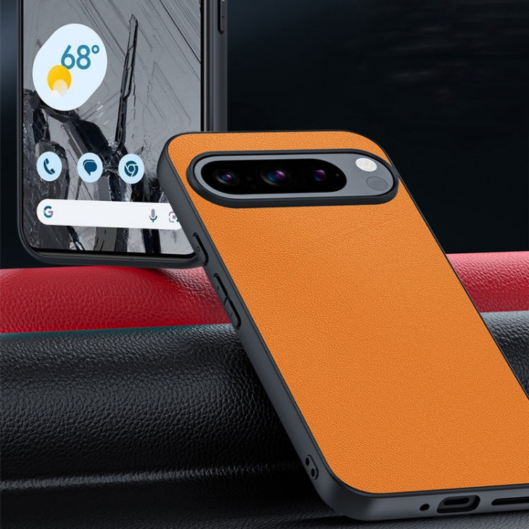 For Google Pixel 9 / 9 Pro Ultra-thin Plain Skin Leather Phone Case