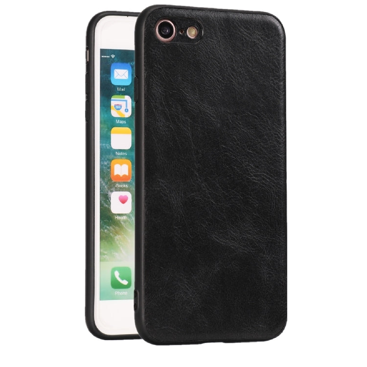 For iPhone 7 / 8 Crazy Horse Textured Calfskin PU+PC+TPU Case