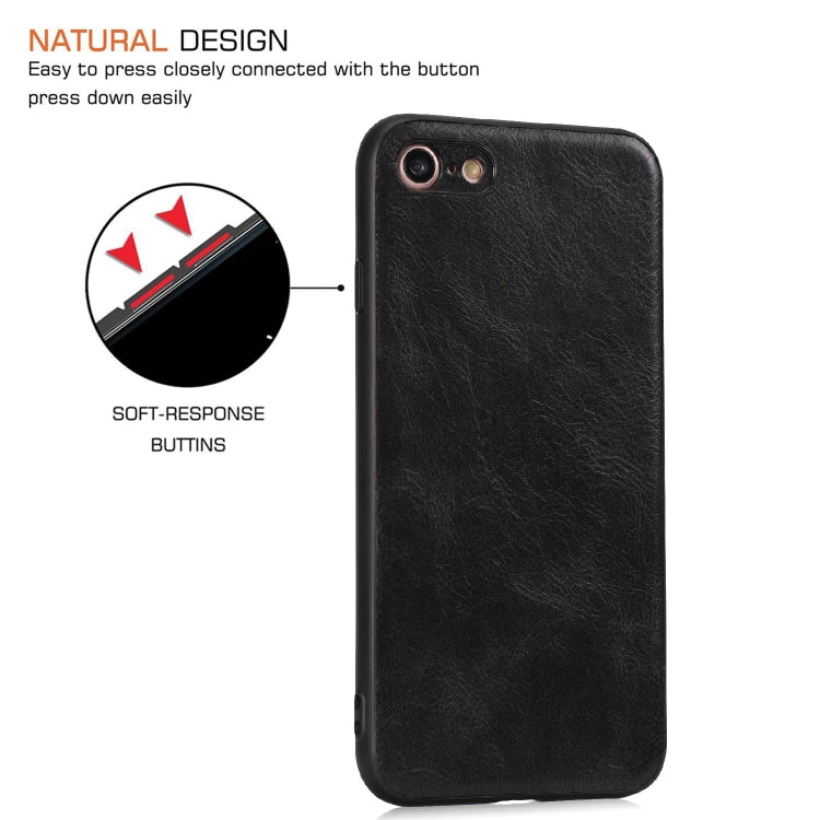 For iPhone 7 / 8 Crazy Horse Textured Calfskin PU+PC+TPU Case