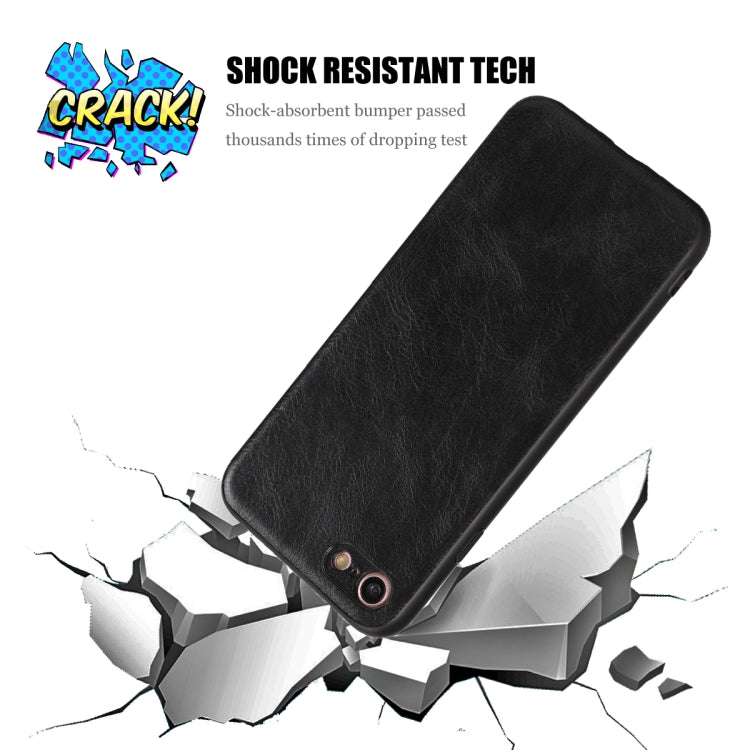 For iPhone 7 / 8 Crazy Horse Textured Calfskin PU+PC+TPU Case