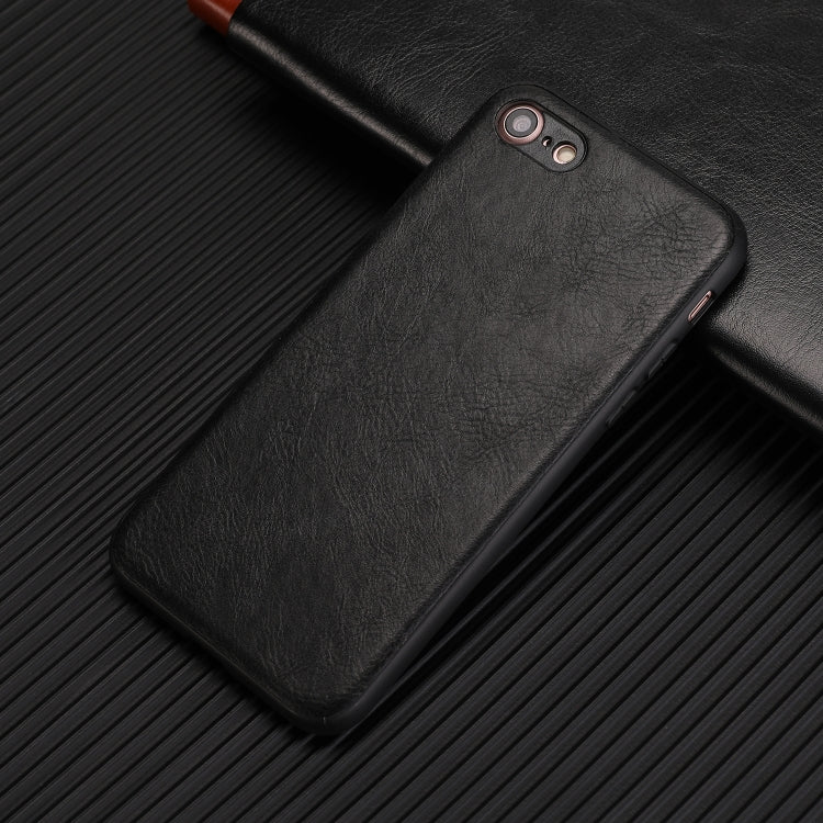 For iPhone 7 / 8 Crazy Horse Textured Calfskin PU+PC+TPU Case