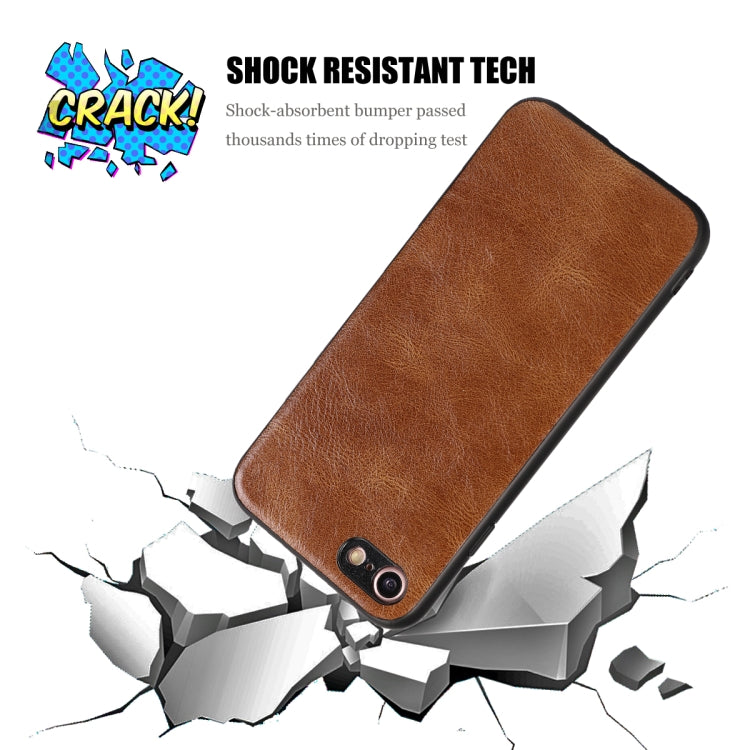 For iPhone 7 / 8 Crazy Horse Textured Calfskin PU+PC+TPU Case