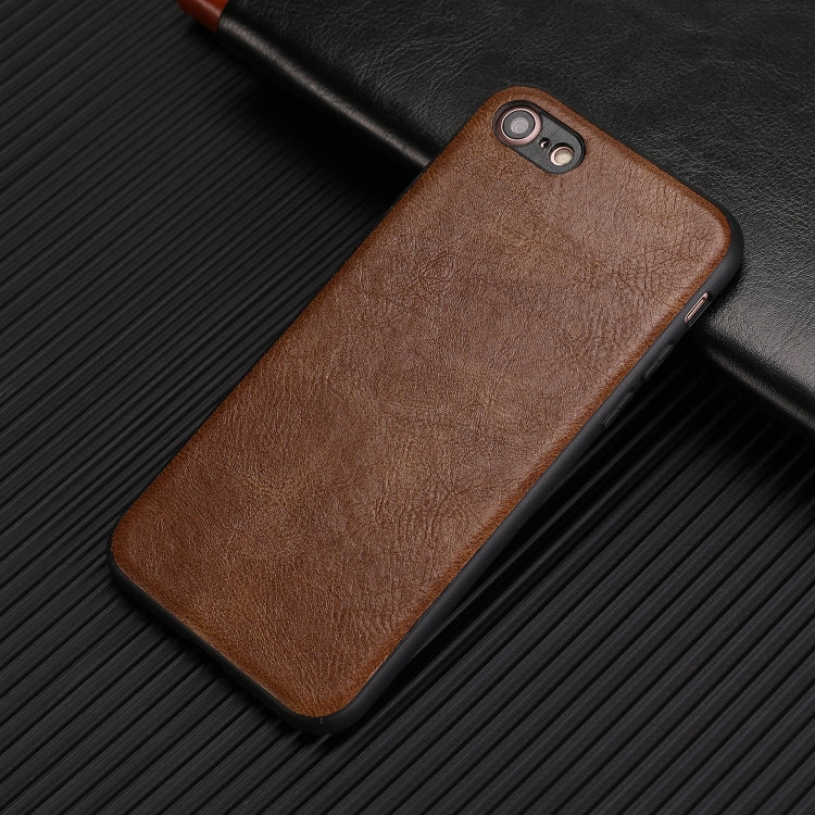 For iPhone 7 / 8 Crazy Horse Textured Calfskin PU+PC+TPU Case