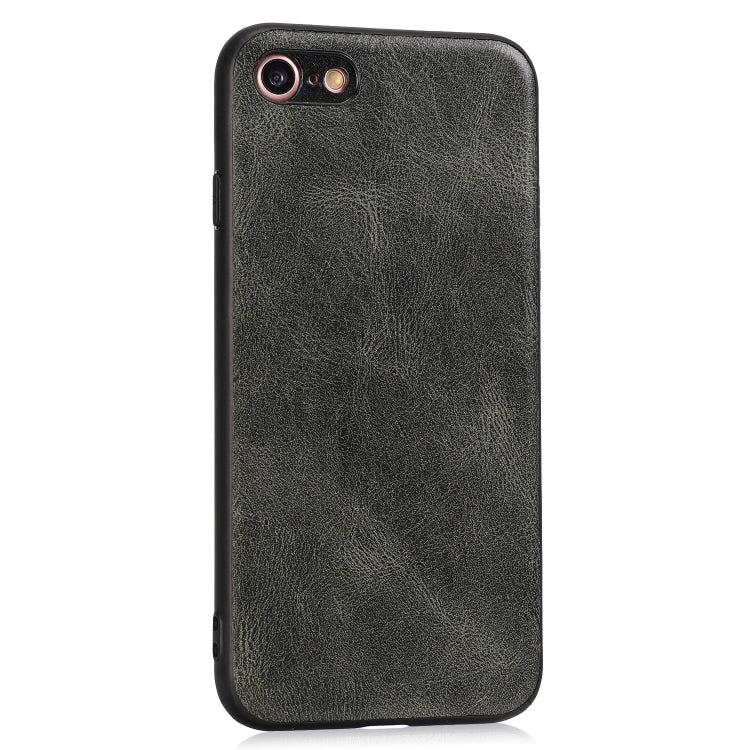 For iPhone 7 / 8 Crazy Horse Textured Calfskin PU+PC+TPU Case