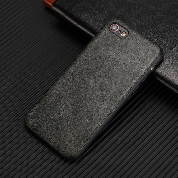For iPhone 7 / 8 Crazy Horse Textured Calfskin PU+PC+TPU Case