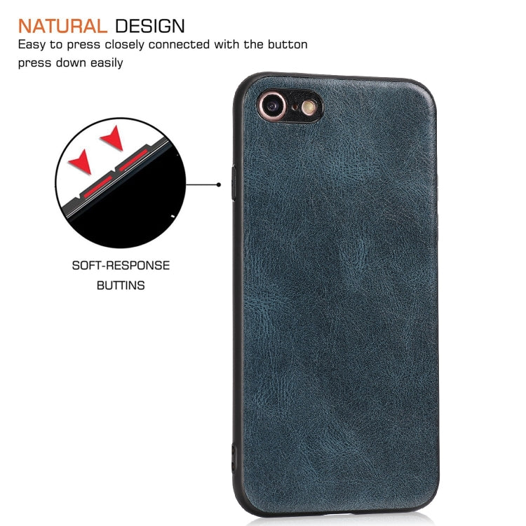 For iPhone 7 / 8 Crazy Horse Textured Calfskin PU+PC+TPU Case