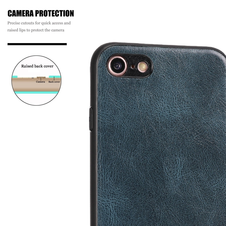 For iPhone 7 / 8 Crazy Horse Textured Calfskin PU+PC+TPU Case