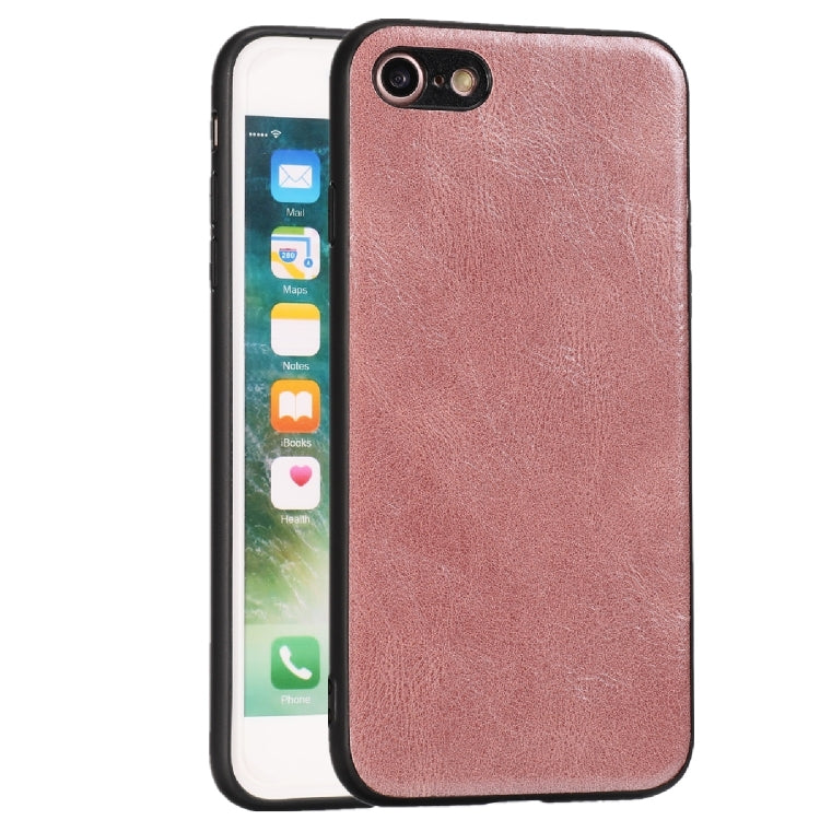 For iPhone 7 / 8 Crazy Horse Textured Calfskin PU+PC+TPU Case