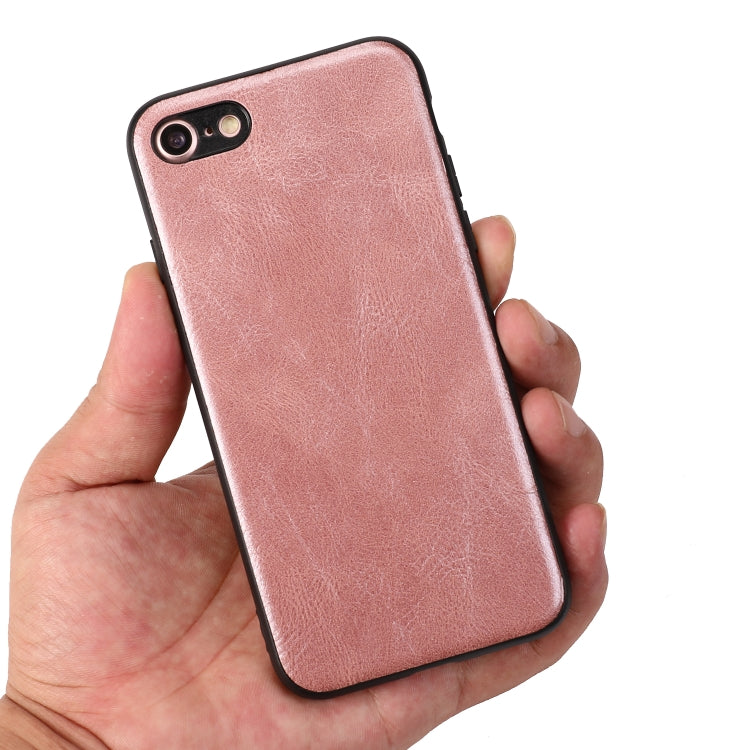For iPhone 7 / 8 Crazy Horse Textured Calfskin PU+PC+TPU Case