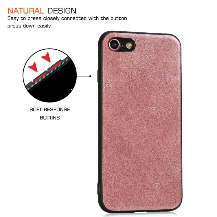 For iPhone 7 / 8 Crazy Horse Textured Calfskin PU+PC+TPU Case