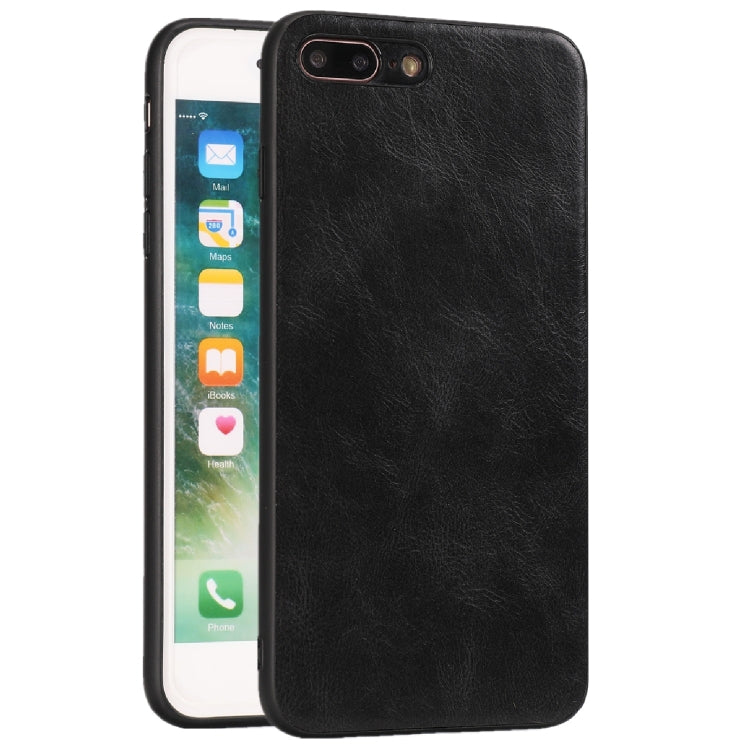 For iPhone 7 Plus / 8  Plus Crazy Horse Textured Calfskin PU+PC+TPU Case
