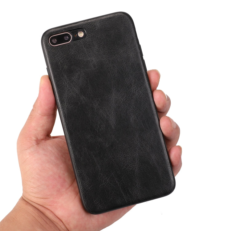 For iPhone 7 Plus / 8  Plus Crazy Horse Textured Calfskin PU+PC+TPU Case