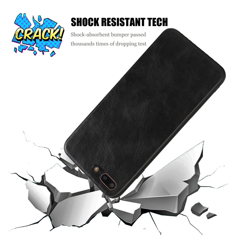 For iPhone 7 Plus / 8  Plus Crazy Horse Textured Calfskin PU+PC+TPU Case
