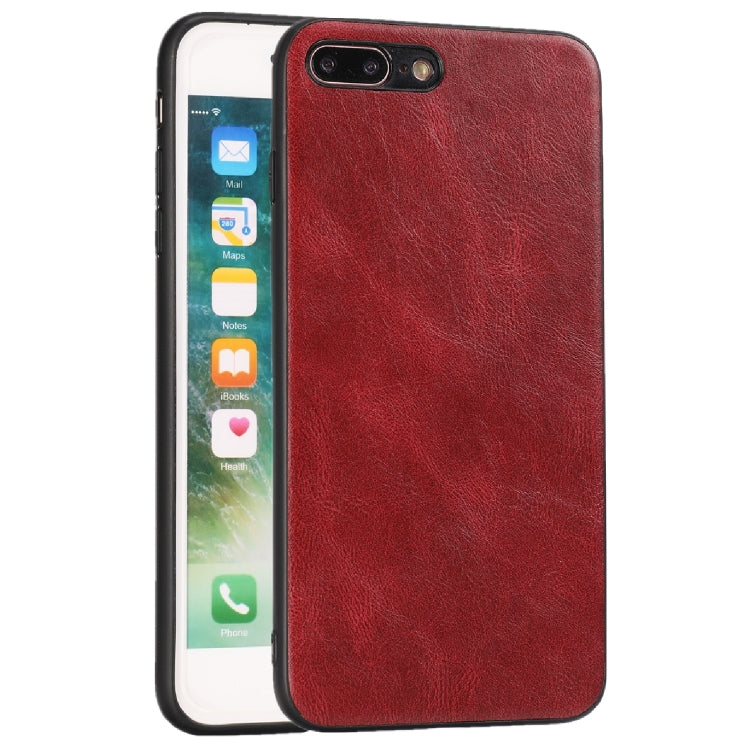 For iPhone 7 Plus / 8  Plus Crazy Horse Textured Calfskin PU+PC+TPU Case