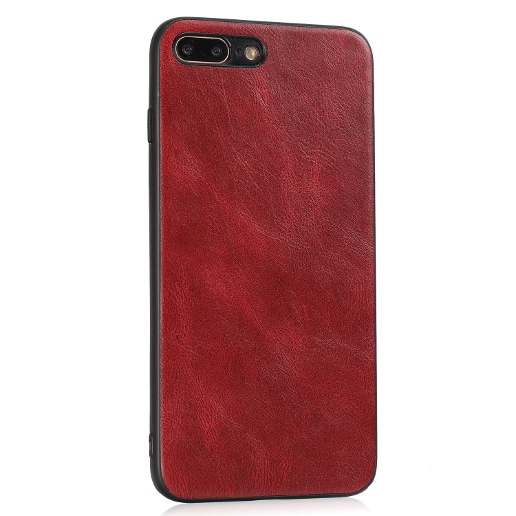 For iPhone 7 Plus / 8  Plus Crazy Horse Textured Calfskin PU+PC+TPU Case