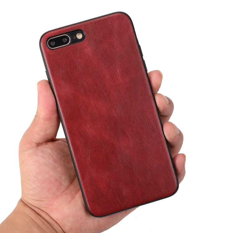 For iPhone 7 Plus / 8  Plus Crazy Horse Textured Calfskin PU+PC+TPU Case