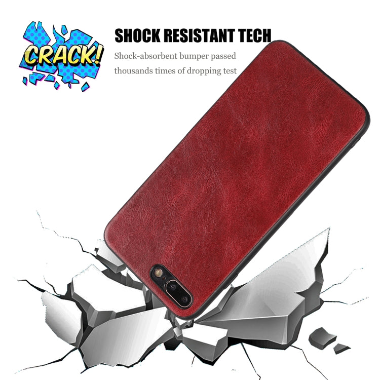 For iPhone 7 Plus / 8  Plus Crazy Horse Textured Calfskin PU+PC+TPU Case