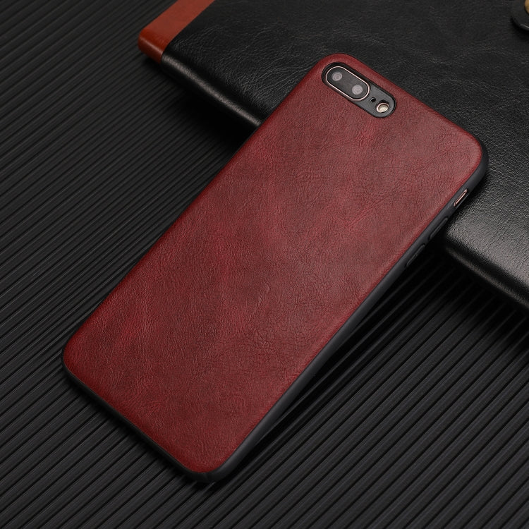 For iPhone 7 Plus / 8  Plus Crazy Horse Textured Calfskin PU+PC+TPU Case