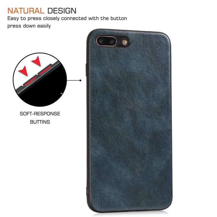 For iPhone 7 Plus / 8  Plus Crazy Horse Textured Calfskin PU+PC+TPU Case