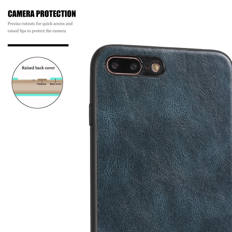 For iPhone 7 Plus / 8  Plus Crazy Horse Textured Calfskin PU+PC+TPU Case