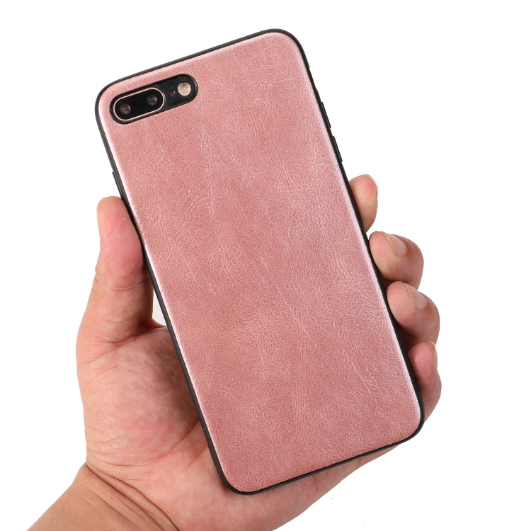 For iPhone 7 Plus / 8  Plus Crazy Horse Textured Calfskin PU+PC+TPU Case