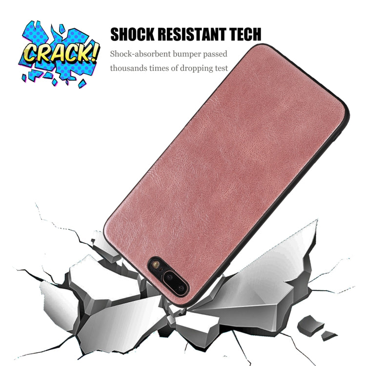 For iPhone 7 Plus / 8  Plus Crazy Horse Textured Calfskin PU+PC+TPU Case