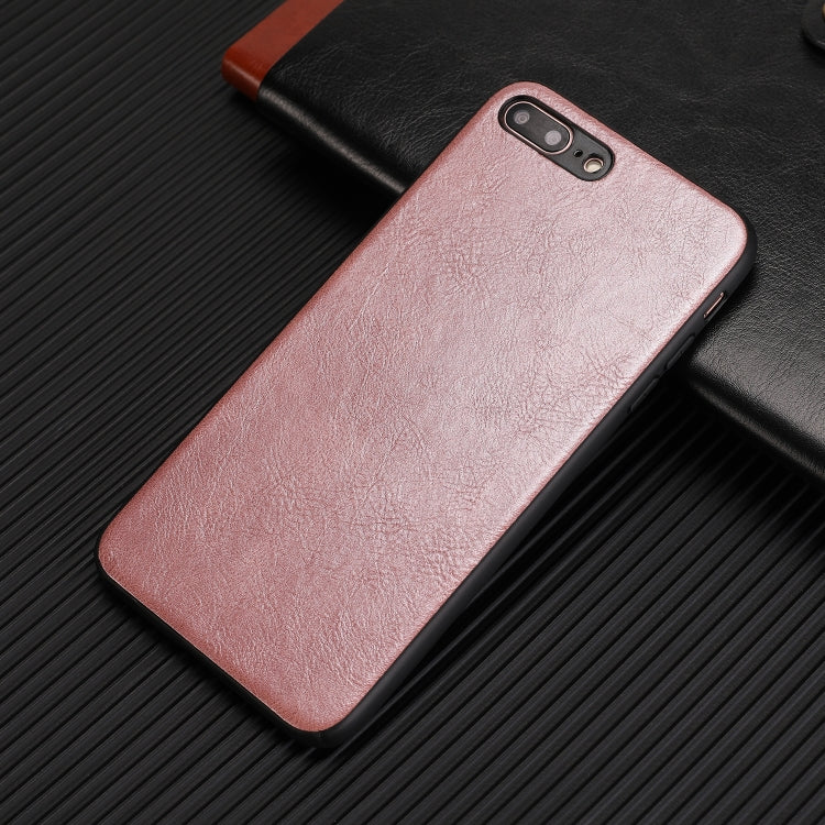 For iPhone 7 Plus / 8  Plus Crazy Horse Textured Calfskin PU+PC+TPU Case