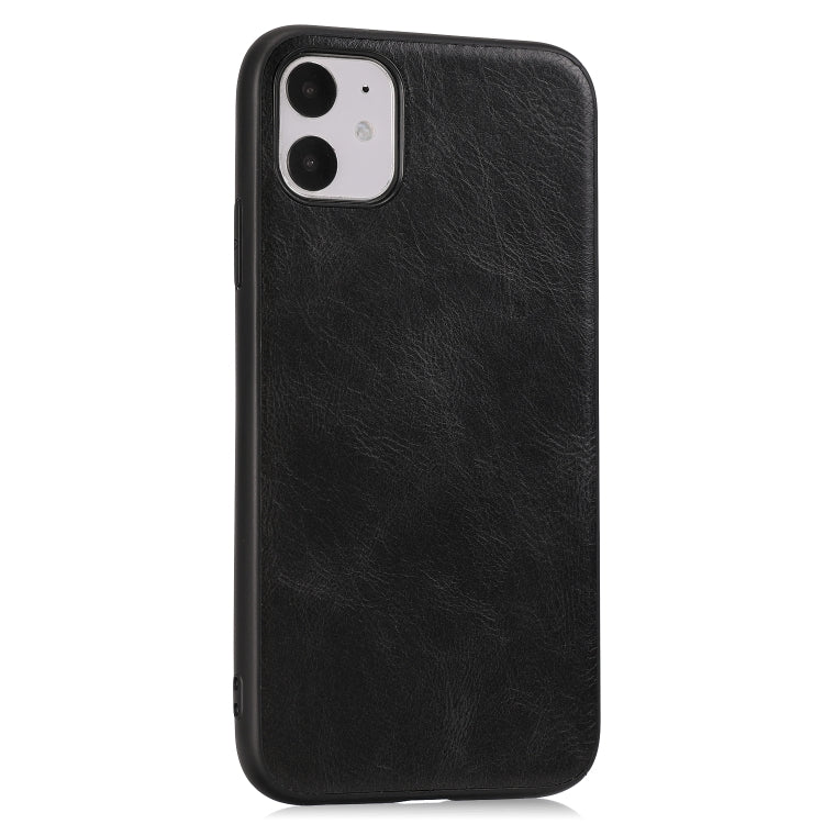 For iPhone 11 Crazy Horse Textured Calfskin PU+PC+TPU Case