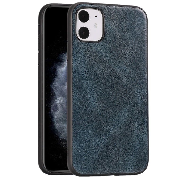 For iPhone 11 Crazy Horse Textured Calfskin PU+PC+TPU Case