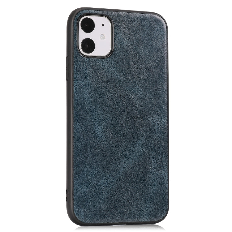 For iPhone 11 Crazy Horse Textured Calfskin PU+PC+TPU Case