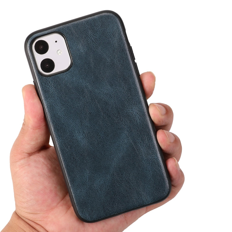 For iPhone 11 Crazy Horse Textured Calfskin PU+PC+TPU Case