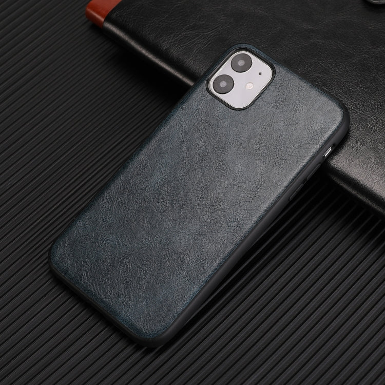 For iPhone 11 Crazy Horse Textured Calfskin PU+PC+TPU Case