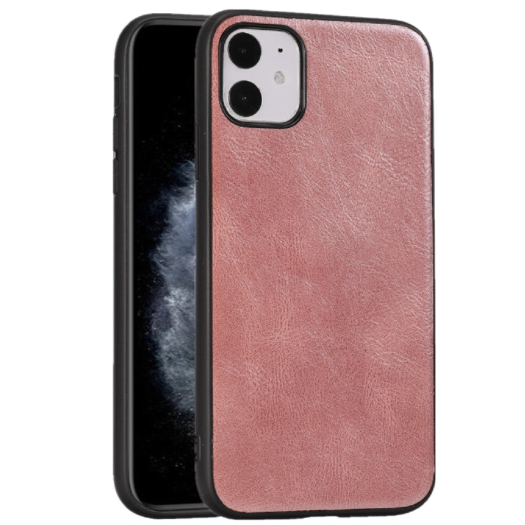For iPhone 11 Crazy Horse Textured Calfskin PU+PC+TPU Case