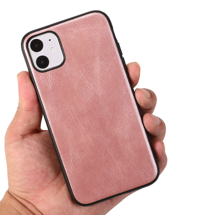 For iPhone 11 Crazy Horse Textured Calfskin PU+PC+TPU Case