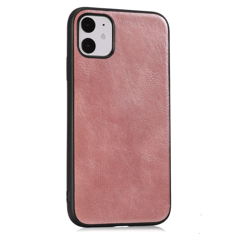 For iPhone 11 Crazy Horse Textured Calfskin PU+PC+TPU Case