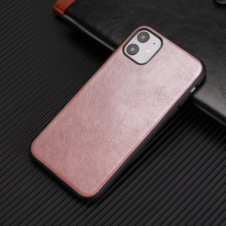For iPhone 11 Crazy Horse Textured Calfskin PU+PC+TPU Case
